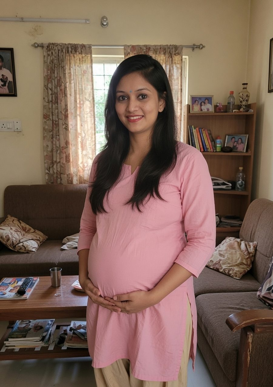 Before: everyday home maternity photo